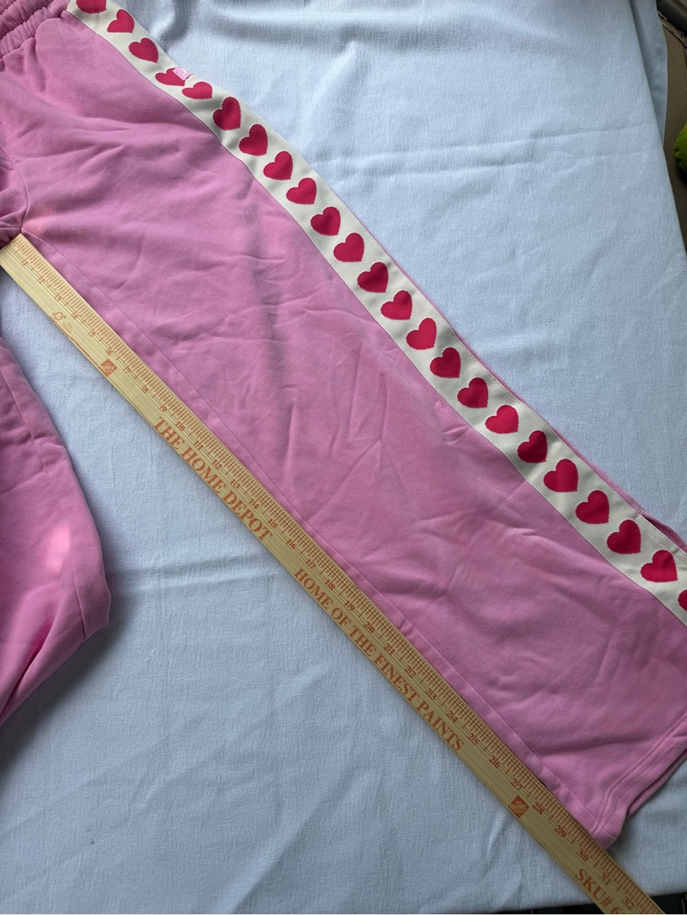 Size XS NEW Joy Lab Pink Heart-Trim Ladies Sweatpants - Picture 6 of 9